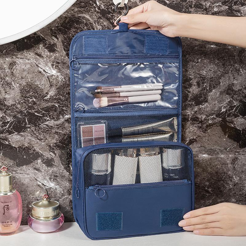 

Portable Hook Toilet Storage Bag Multi Functional Travel Waterproof and Wear-resistant Organize Pouchs Multi-layer Storage Large Capacity Makeup Bags 23.5*8.5*42cm Empty bag тёмно-синий