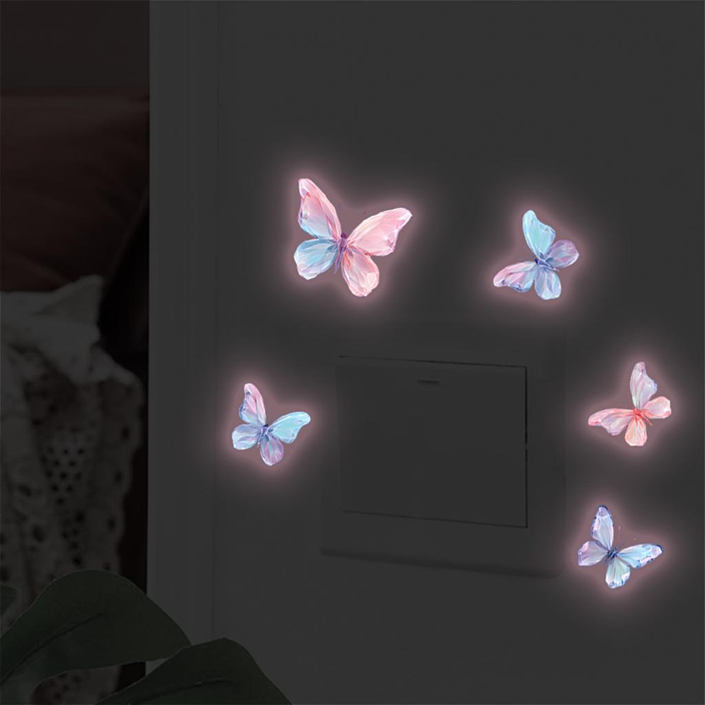 Luminous Butterfly Wall Stickers, Luminous Simulation Three-dimensional Butterfly Decorative Stickers, Waterproof Stickers