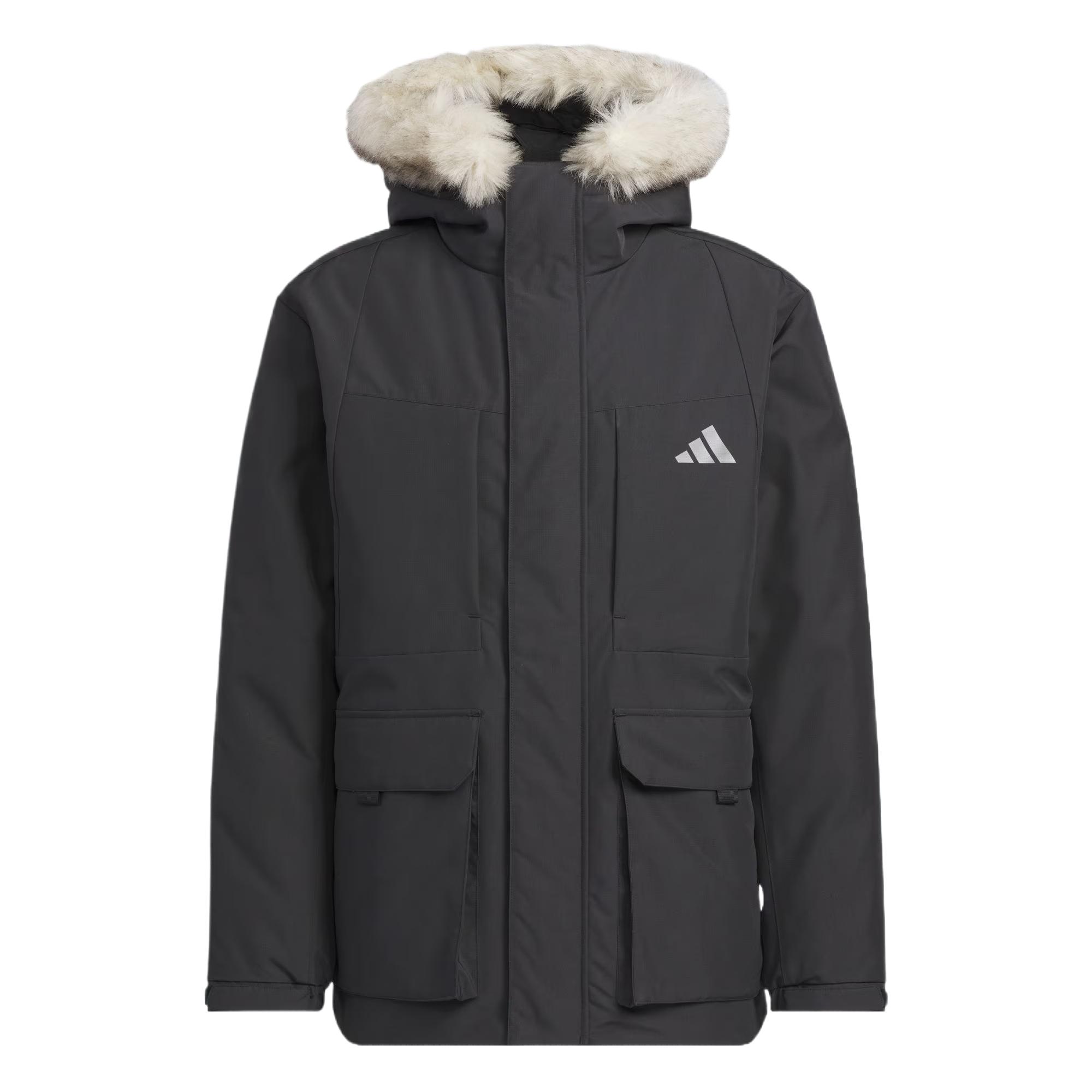 

Adidas Solid Color Zipper Hooded Warm Down Jacket Men Jackets KQ5509 S