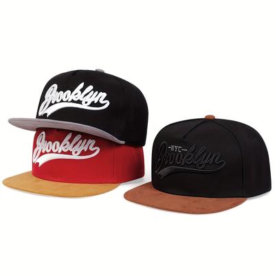 Casquette de baseball brodée BROOKLYN, mode hip-hop, snapback, chapeau plat unisexe pour hommes et femmes, sports de plein air, chapeaux de soleil, casquettes de camionneur