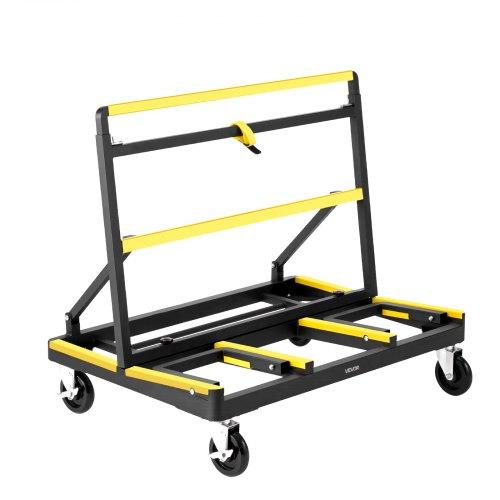 VEVOR Drywall Cart Dolly, 816 kg Load Capacity, Steel Panel Dolly with 4 Swivel Casters & Expandable Deck