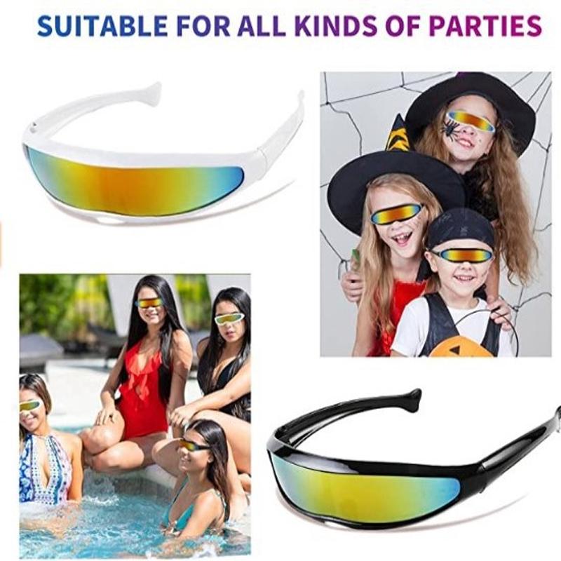 Glasses Space Theme Retro Funny Cool Multipurpose Sunglasses for Party Cosplay Kids Adults 2pcs Black White
