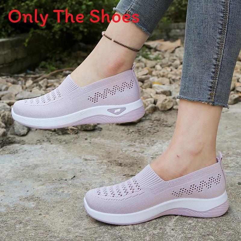 Summer Breathable Mesh Slipon Shoes For Women With Soft Pvc Sole Comfortable Casual Walking Footwear