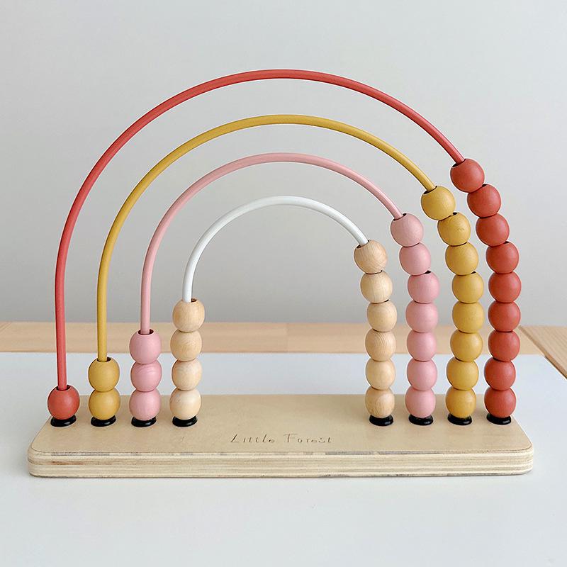 Colorful Four-Row Abacus for Early Math Learning and Teaching Aids