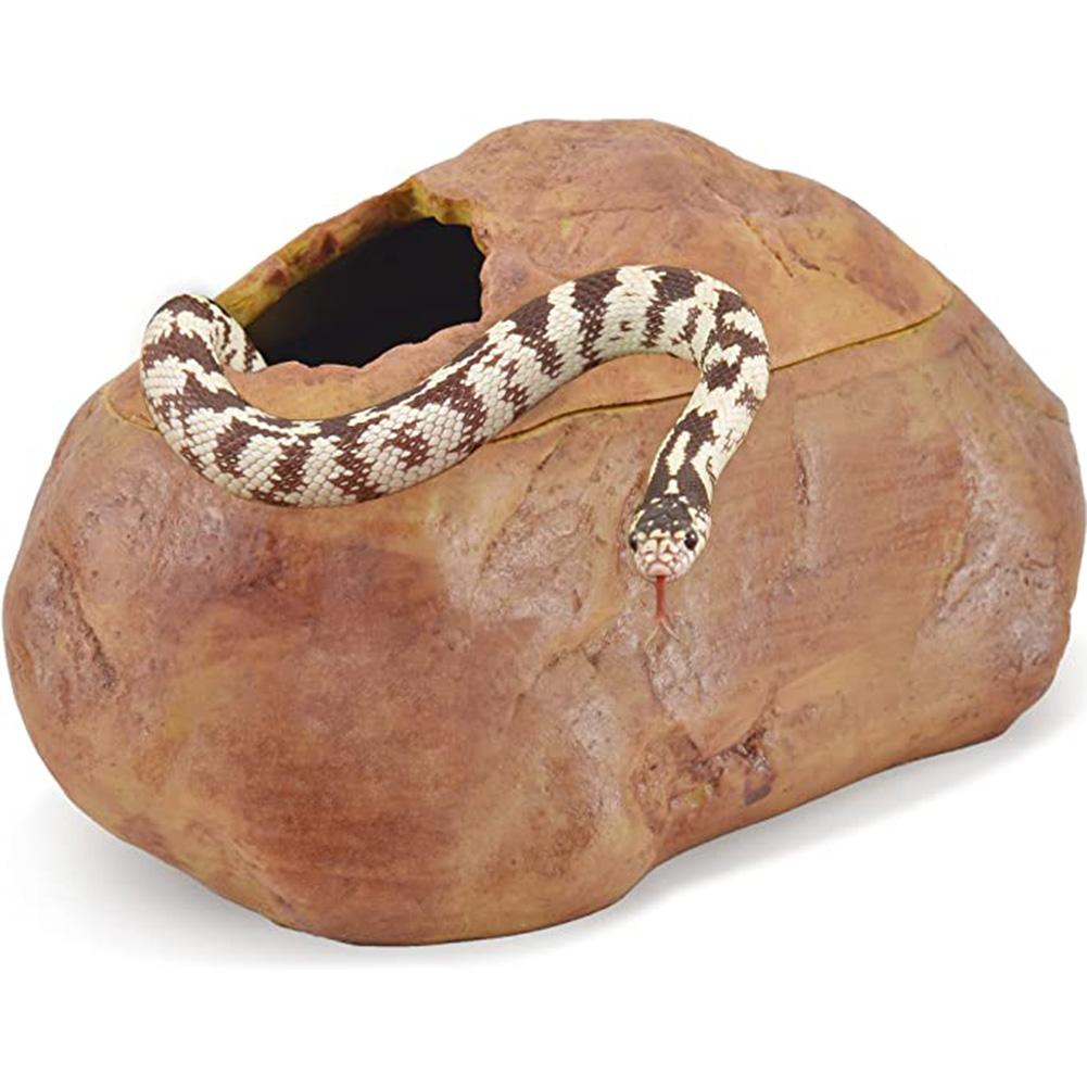 Harts Reptil Gömställe Grotta Gömställe Naturligt Stenutseende Kläckningslåda Äggläggningsskydd För Orm Råtta Gecko