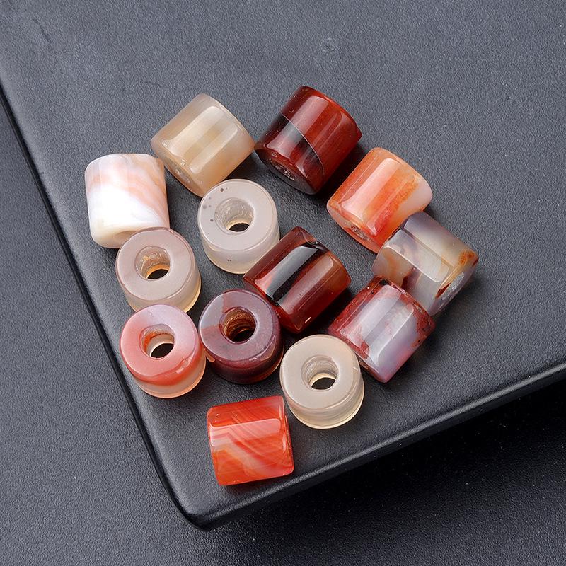Large Hole Natural Crystal Agate Cylinder Beads 9x9mm, 3mm Hole, DIY Jewelry Accessories.