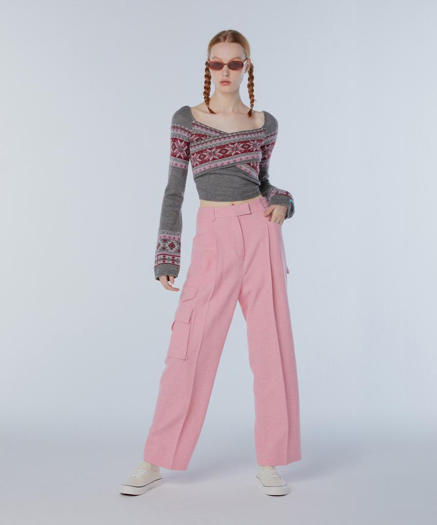 INSTANTFUNK Wool Cargo Slacks - Pink