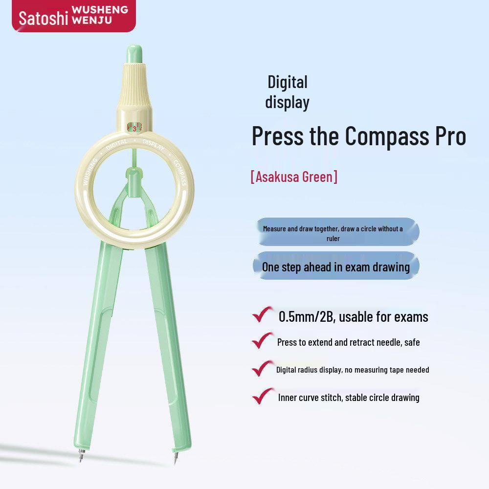 Professional Drawing Set: Black Metal Compass with Replacement Lead and Ruler for Creative Circles and Student Exams.