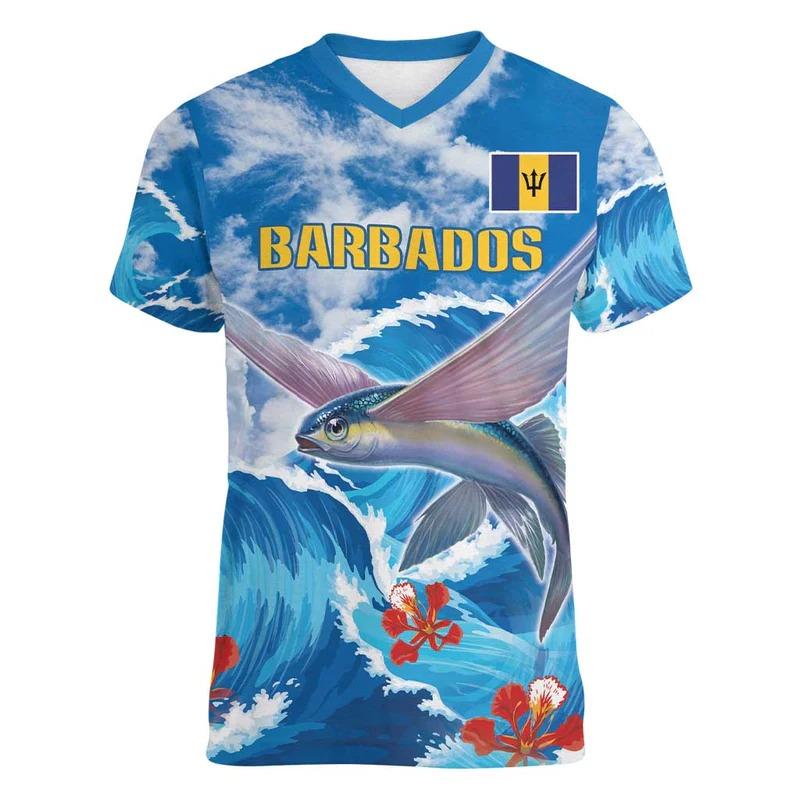 Vintage BB Flag Street Print Herren T-Shirts Hip Hop Street T-Shirt Sommer Freizeit Barbados Emblem Grafik Tops Atmungsaktive Kleidung