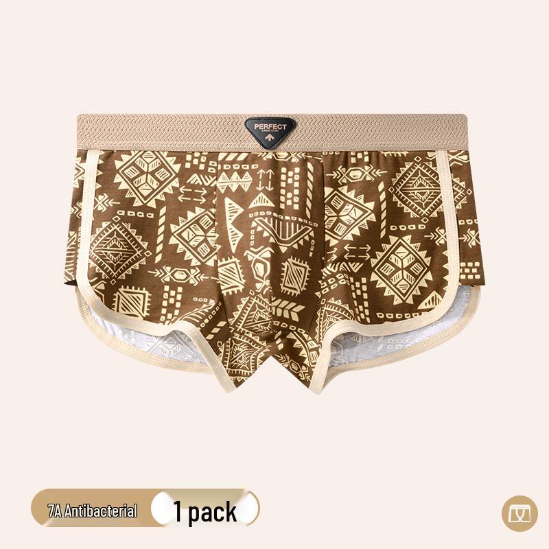 

Men s Retro Ethnic Style Soft Cotton Printed Briefs - Comfortable & Breathable 3XL (160-180 jin)
