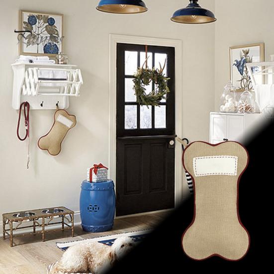 Christmas Gift Bag Easy To Hang Increase Atmosphere Festive Dog Bone Socks Gift Bag
