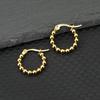 New Simple Style 3mm Beads Women Circle Earrings 18mm 25mm 30mm Stainless Steel Loop Orejeras Unfading Not Allergic Gift For Her