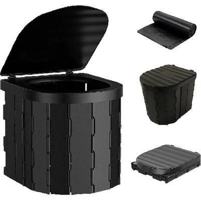 Portable Camping Toilet for Adults Outdoor with Lid Folding Composting Toilets for Hiking Waterproof Porta Potty, Car Camping Essentials