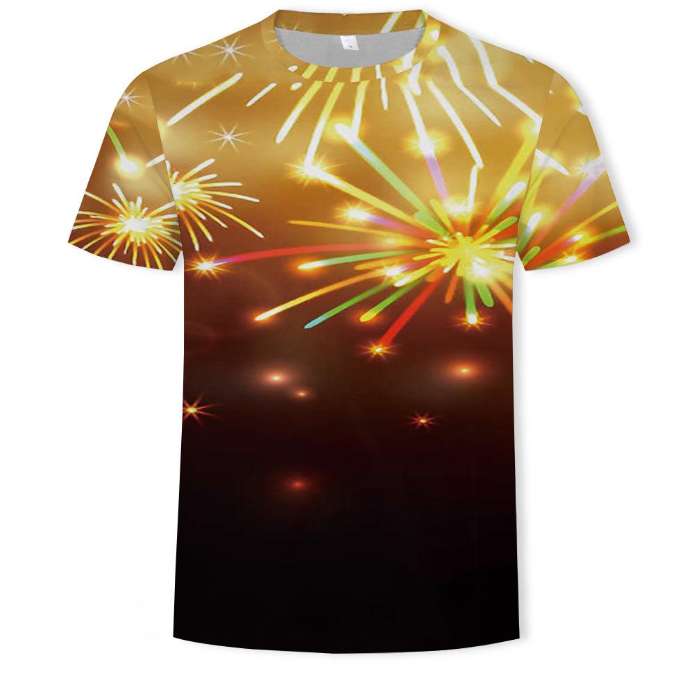 Tricou bărbați de Crăciun Imprimare digitală 3D Tricou cu mânecă scurtă Cămăși