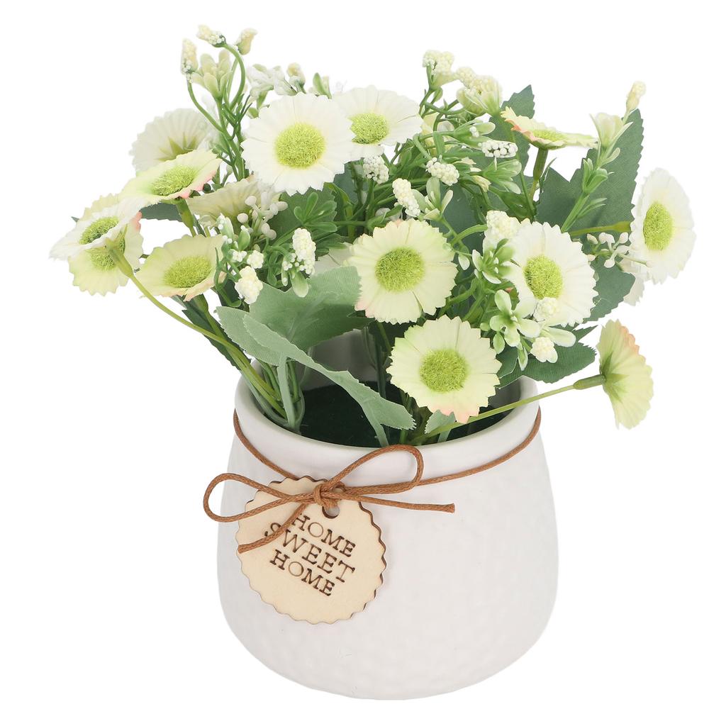 Små konstgjorda krukväxter Mini falska krukväxter Falsk prästkrageprydnad Hem Inomhus Utomhusdekor 7146B 01 Gul med