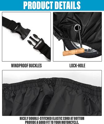 Motorcycle Cover,Motorbike Full Cover Motorcycle Covers Waterproof Outdoor,Universal Motorbike Cover with Lock-Holes