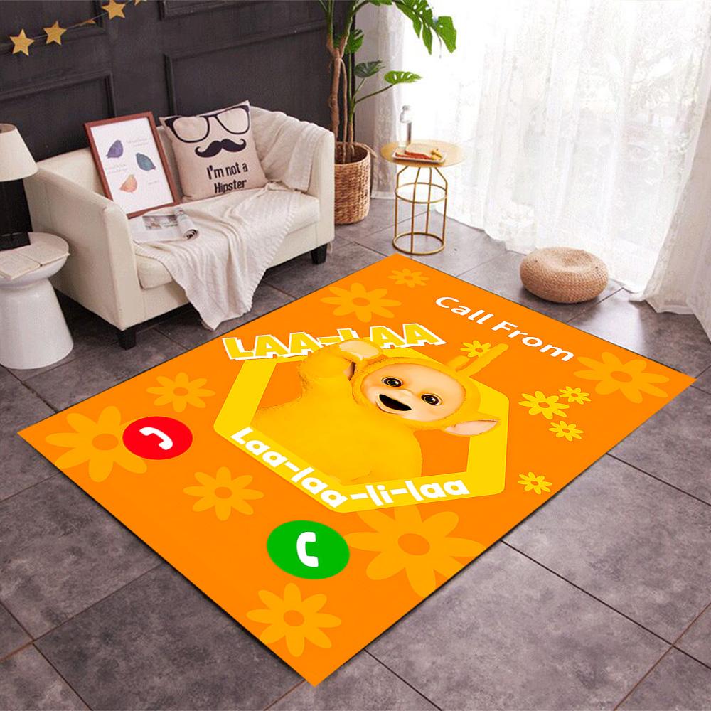 Teletubbies Scooter Adventure Themed Anti-Slip Rugs - Polyester Home Decor, Suitable for Bedrooms, Living Rooms, Doorways, Studios, and Decorations