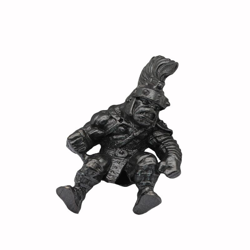 Orc Warrior Figurine Brass Knife Beads EDC DIY Paracord Woven Bracelets Lanyard Pendants Accessories Outdoor Tool Hangings