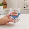 Unique Ocean Themed Drinkware Octopus Glass Tumbler Whales Seahorses Crabs Jellyfish Cocktail Cup for Home Decorative Cups with Tentacle Texture Bar,