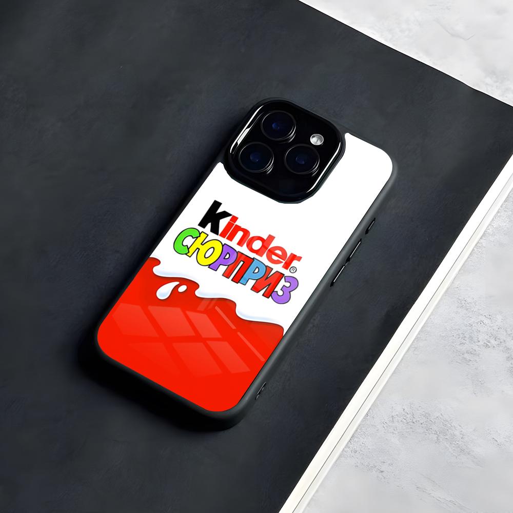 Trolly Egg K-KINDER JOY Surprise Phone Case For IPhone 17 Pro Max 16 15 14 13 11 Pro Max Plus Glass Phone Case