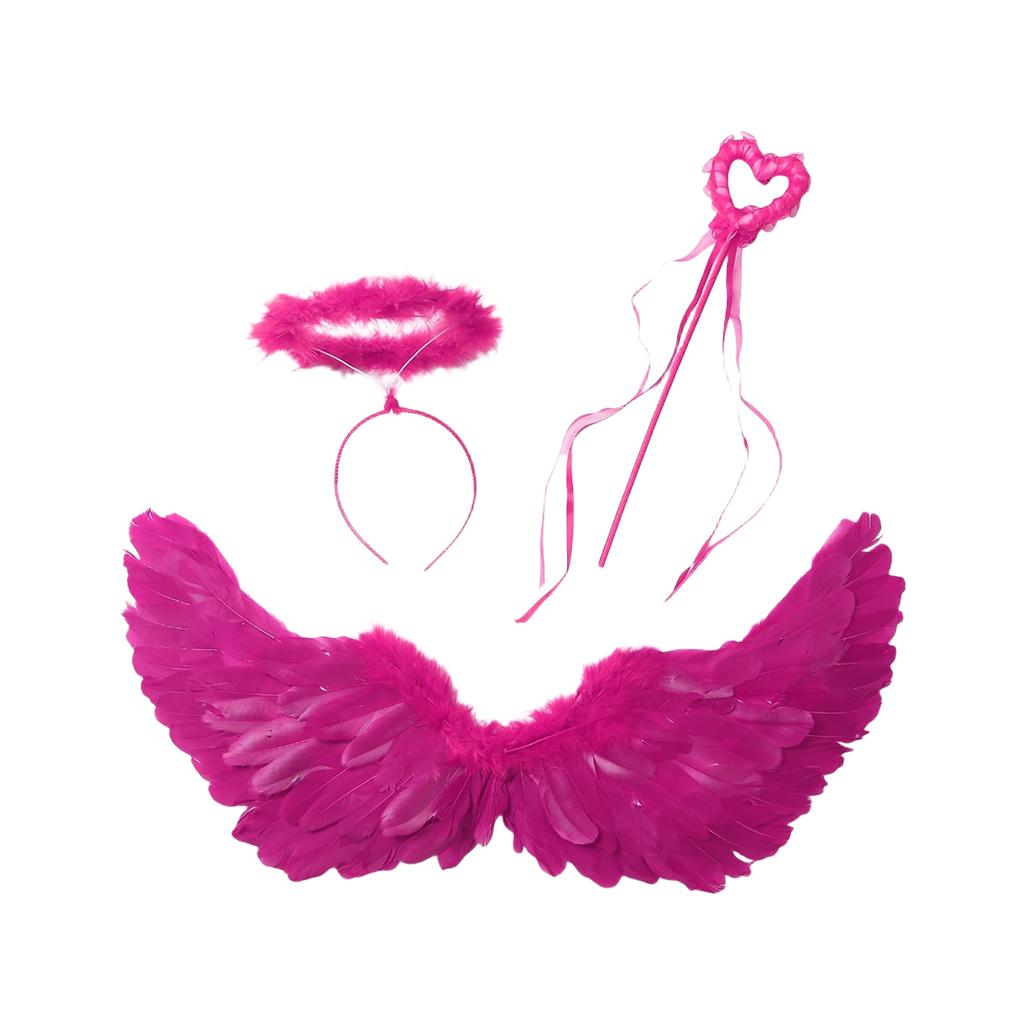 Costume Set For Women Angel Feather Headband Wand For Halloween Cosplay