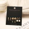 6 pairs/Set Simple Alloy Retro Shell Feather Fashion Earrings Set