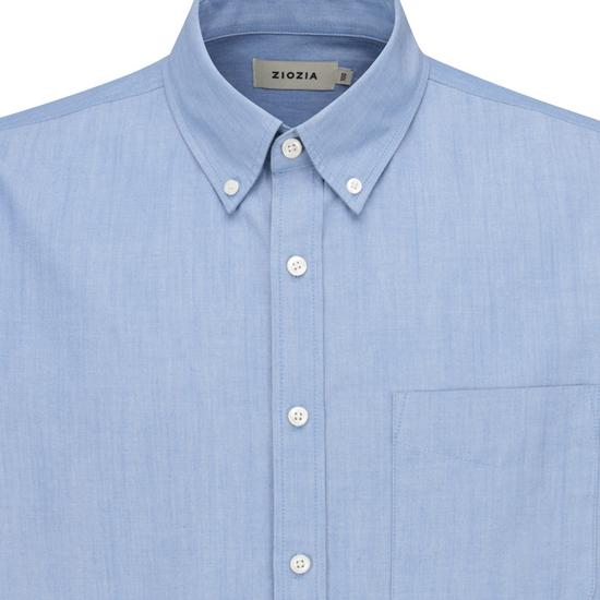 Gio GIA Heren Oversized Chambray Korte Mouw Shirt