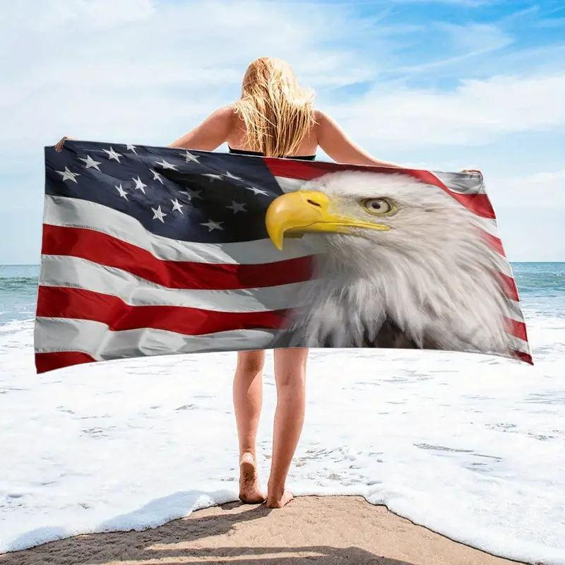 Summer Tropical Ocean Wave Beach Towel Starfish Seashell Print Polyester Bath Towel Quick Dry Sand Free for Swim Pool Travel