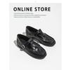 Retro-Stil Leder Deep Mouth Einzelne Schuhe Damen Frühling Neu Gürtelschnalle Gewebt Niedriger Absatz Liebesnest Mary Jane Schuhe