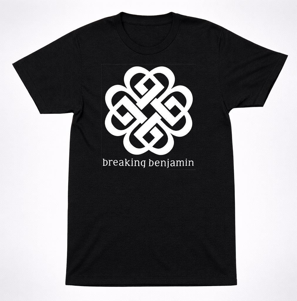 Breaking Benjamin Stary Celtycki Węzeł Logo Koszulka Alternatywny Zespół Rockowy Koszulka Czarna