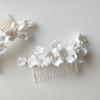 Romantic White Ceramic Flower Bridal Hair Comb Bridesmaid Wedding Accessories Hair Piece Jewelry