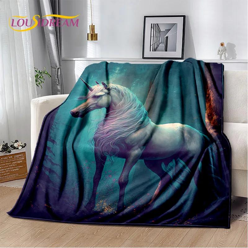 HD Unicorn Cartoon Cute 3D Dream Girl Blanket,Soft Throw Blanket for Home Bedroom Bed Sofa Picnic Travel Office Cover Child Gift