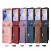 Leather Crossbody Zipper Wallet Phone Case for Samsung Galaxy Z Flip Card Holder Cover for Models 7 6 5 4 3 Flip7 FE Flip6 Flip5