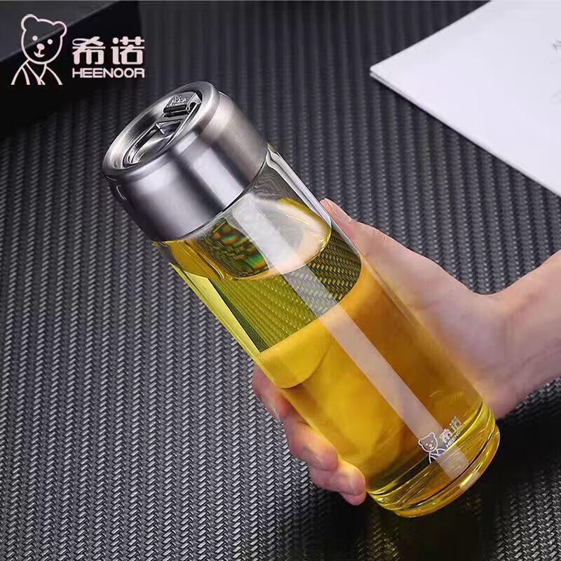 Xinuo Portable Single-Layer Borosilicate Glass Water Bottle