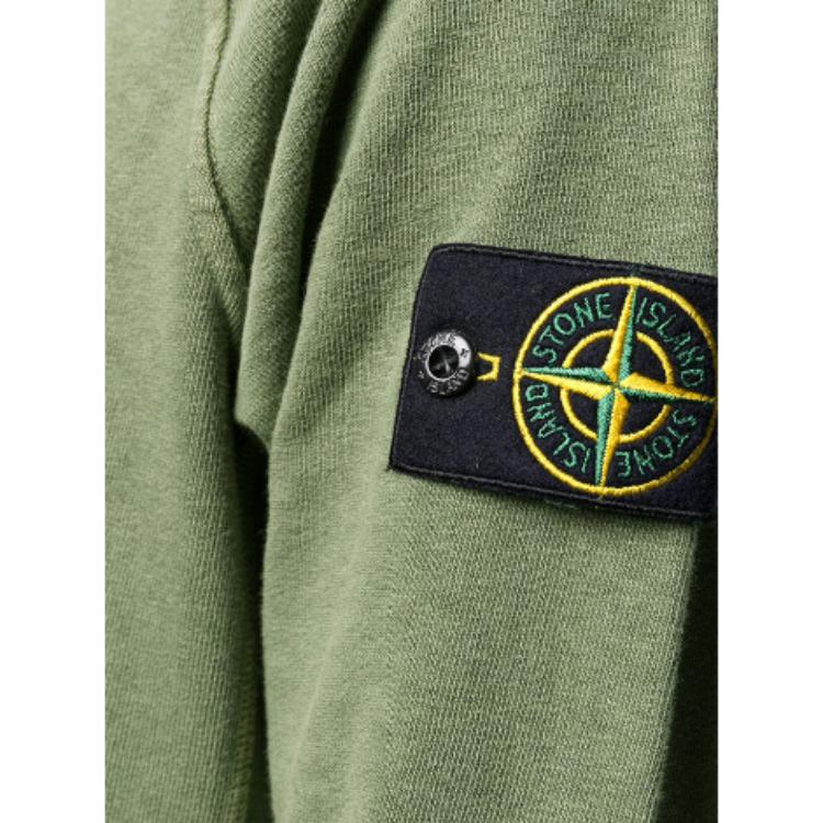 STONE ISLAND Solid Color Pullover Crew Neck Long Sleeve Sweatshirt Men Sweatshirt Green 721566060-V0158