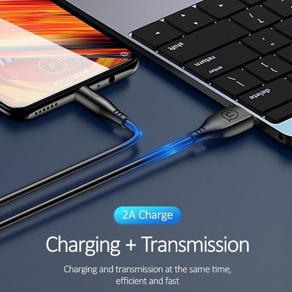 Usams Kabel U18 Microusb 2A Fast Charge1M Czarny/Black Sj268Usb01 (Us-Sj268)
