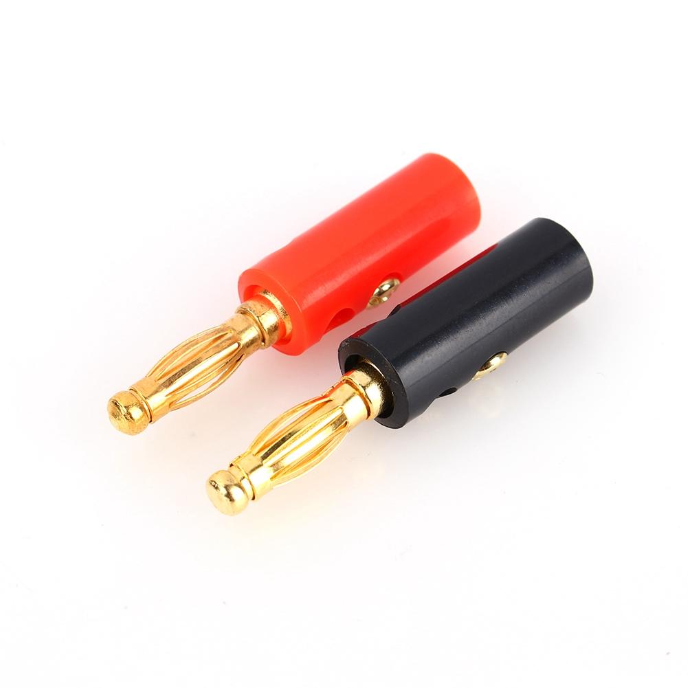 20pcs Packs 4mm Black & Red Wire Audio Cable Banana Connectors Plug Adapter Female