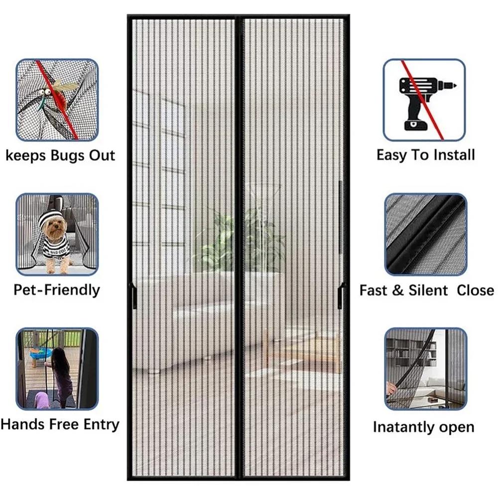 Effortless Magnetic Screen Door: Mosquito-Free, Auto-Closing, Perfect for Home Ventilation!
