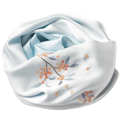 Handmade Chinese Su Embroidery Mulberry Silk Scarf