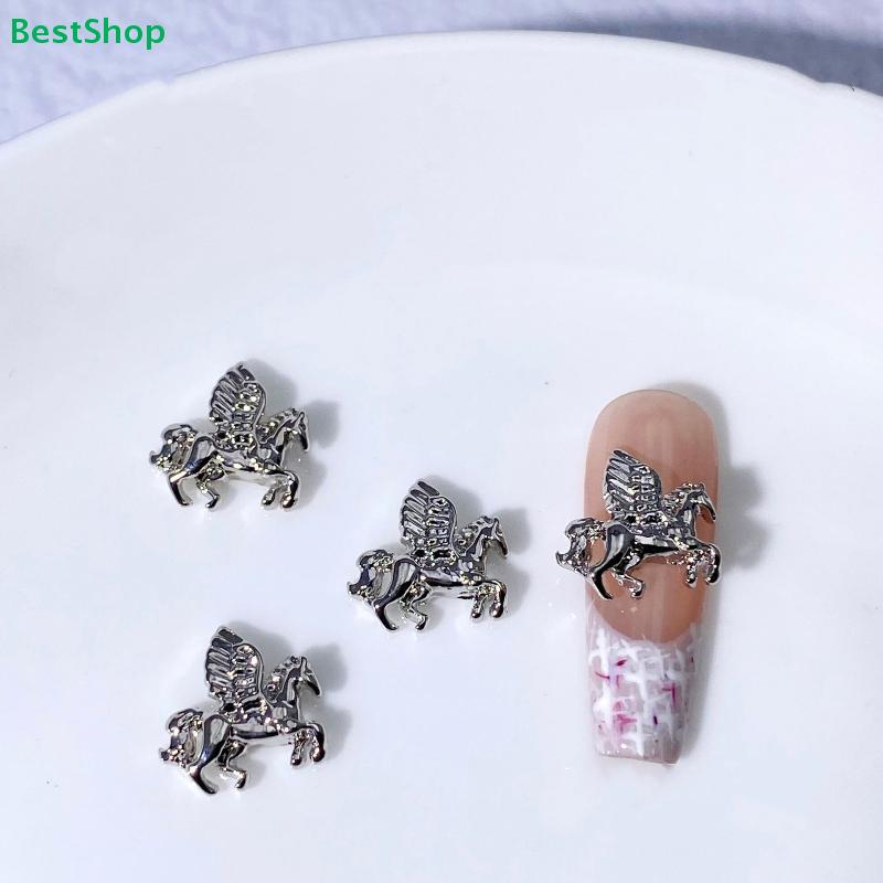 3DCartoon Alloy Pony Nail Accessories Stylish Three-dimensional Horse Nail Decoration For Girls Manicure Accessories