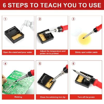 Soldering Iron Kits 80W Upgraded Digital Electric Soldering Kits with LCD Display Adjustable Temperature Welding Tool