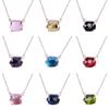 KELITCH Top Crystal Pendant Necklace Rose Gold Chain for Women Jewelry Gift (Red Rose Gold)