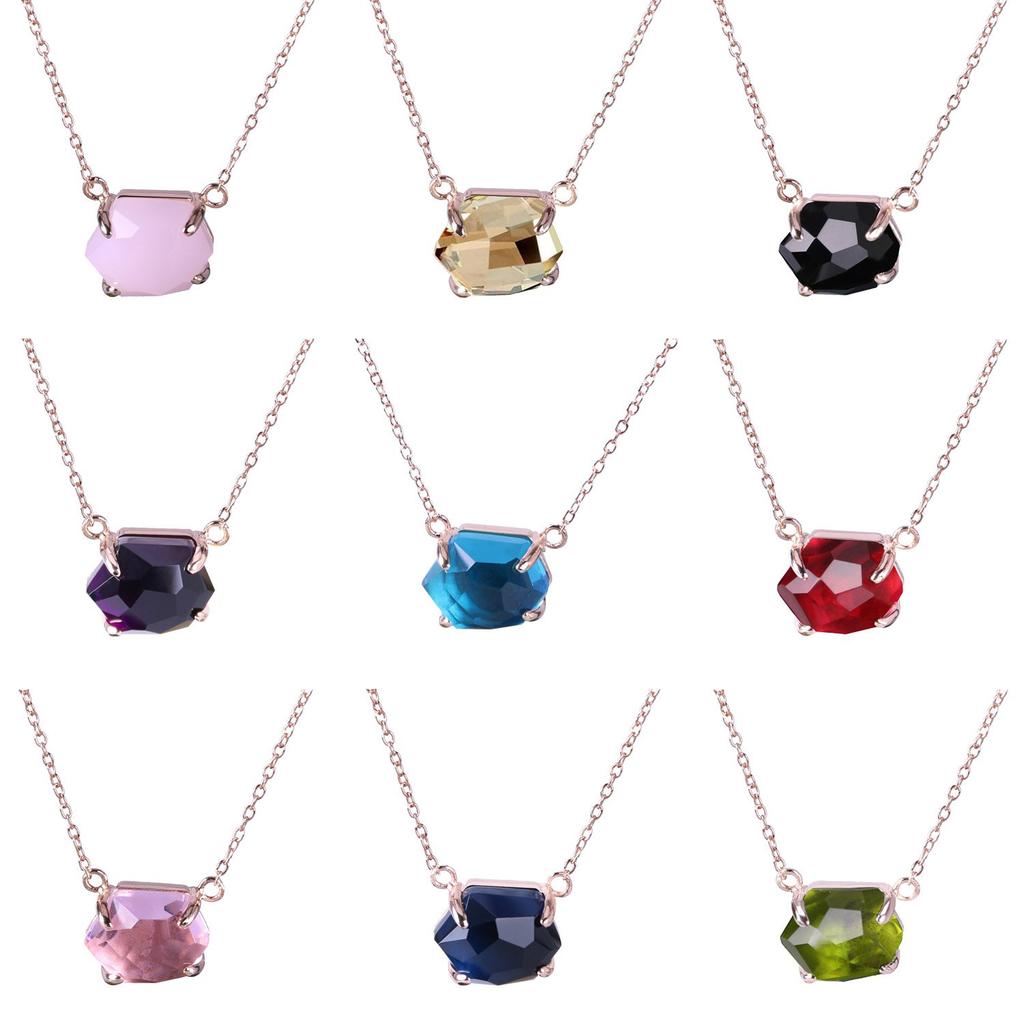 KELITCH Top Crystal Pendant Necklace Rose Gold Chain for Women Jewelry Gift (Red Rose Gold)