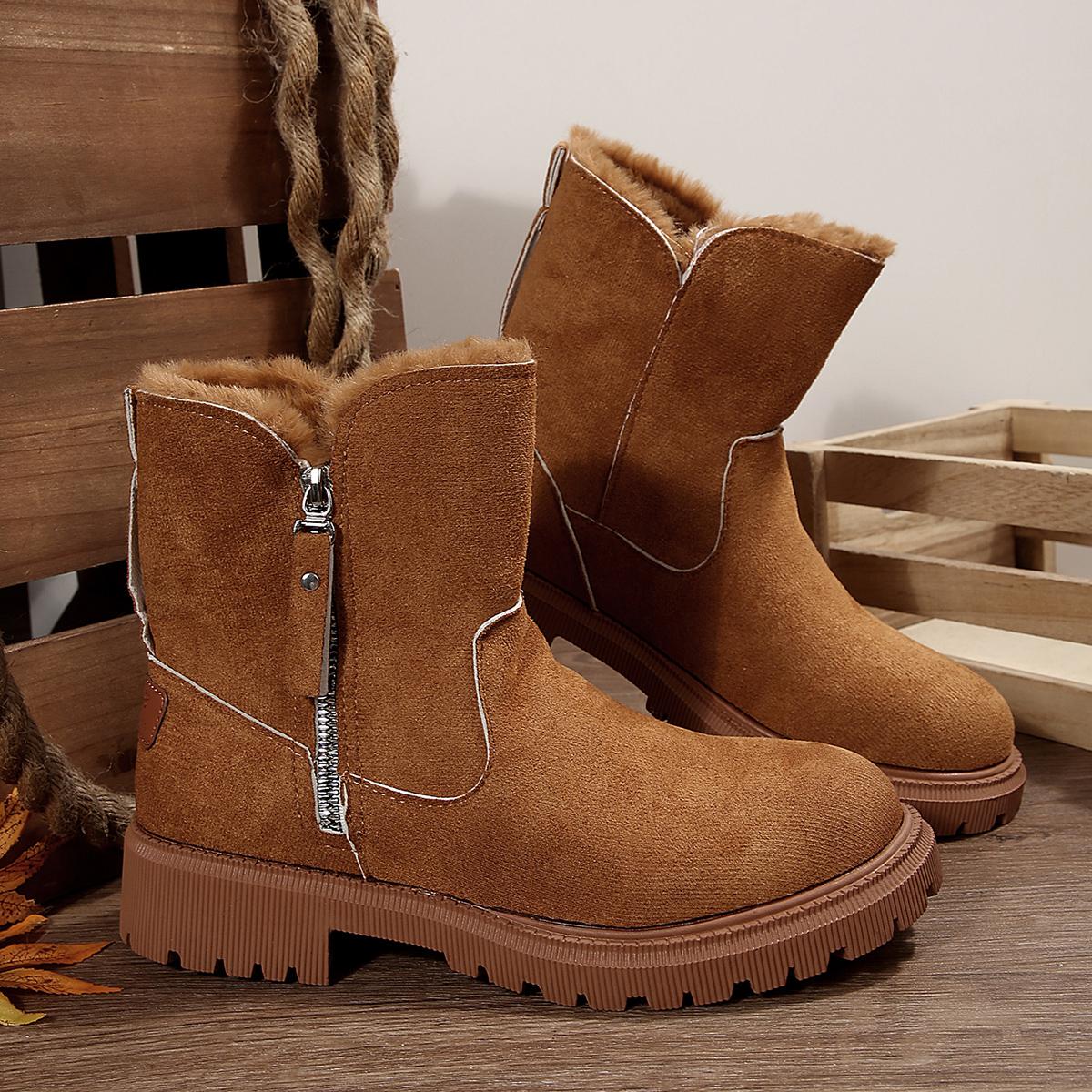 

Модные дизайнерские ботинки на платформе Нескользящие короткие плюшевые балетки Замшевая обувь Женская НОВИНКА Зимние ботинки Женские Зимние Теплые Модные Удобные Туфли 36