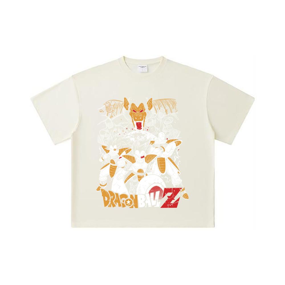 

Хлопковая футболка унисекс плотностью 260 г/м², двойная пряжа, 32-й номер, 100% хлопок, с принтом Dragon Ball V53 Vegeta Nappa S абрикосовый