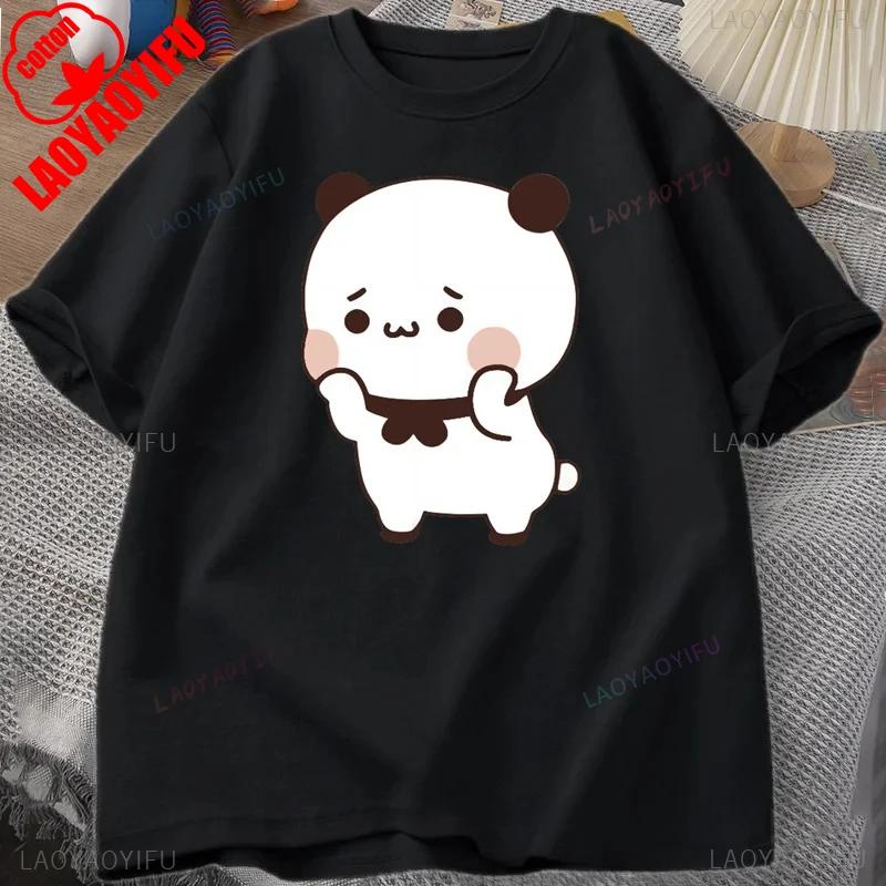 Funny DuDu Bear Surprising Panda BuBu with A Flower T-shirt Kawaii Buu Duu Graphic T Shirt Women Men Couple Tshirt Cotton Tees
