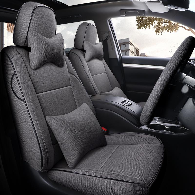 Toyota Highlander Seat Cover: Universal Linen Cushion for 5-7 Seats, All-Season Use