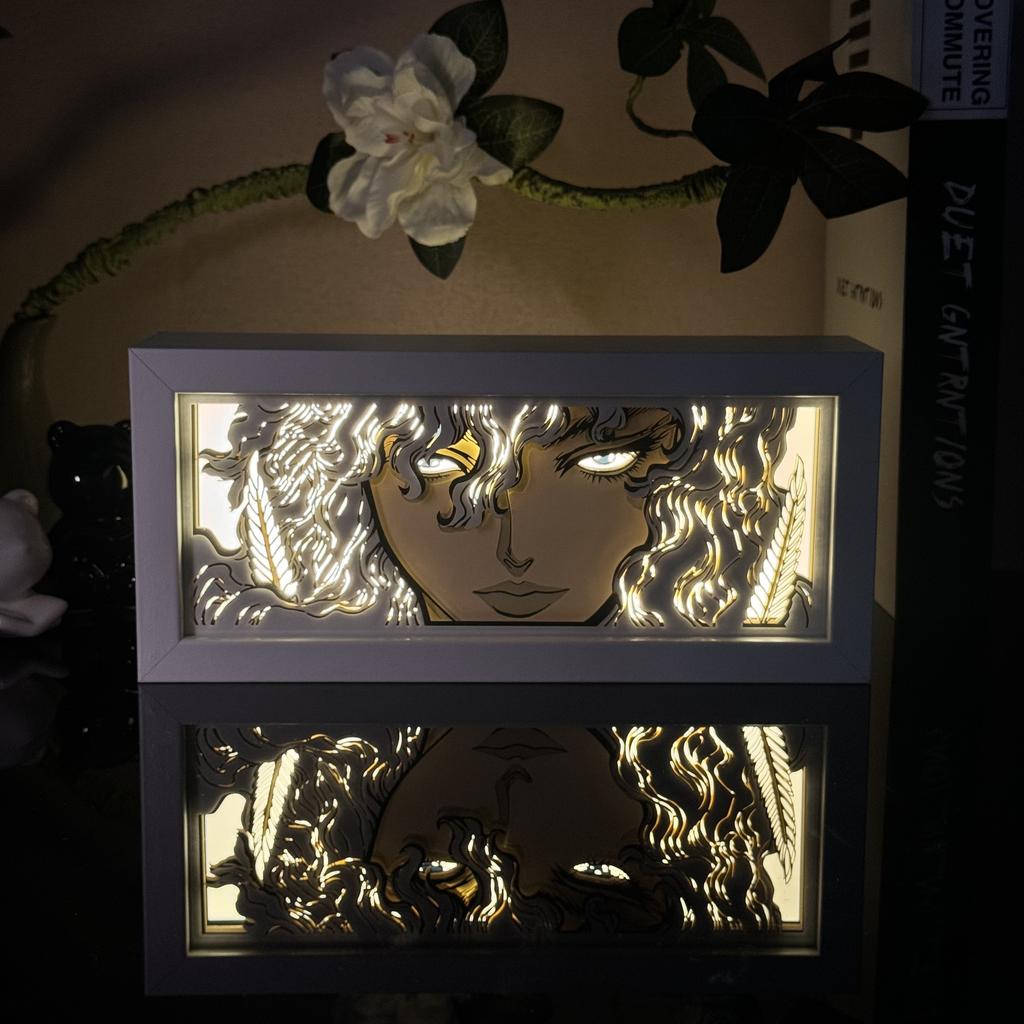 Led Multicolored Anime Light Box For Bedroom Decoration Paper Cut Shadow Box Birthday Gift Bedside Night Lamp Gifts