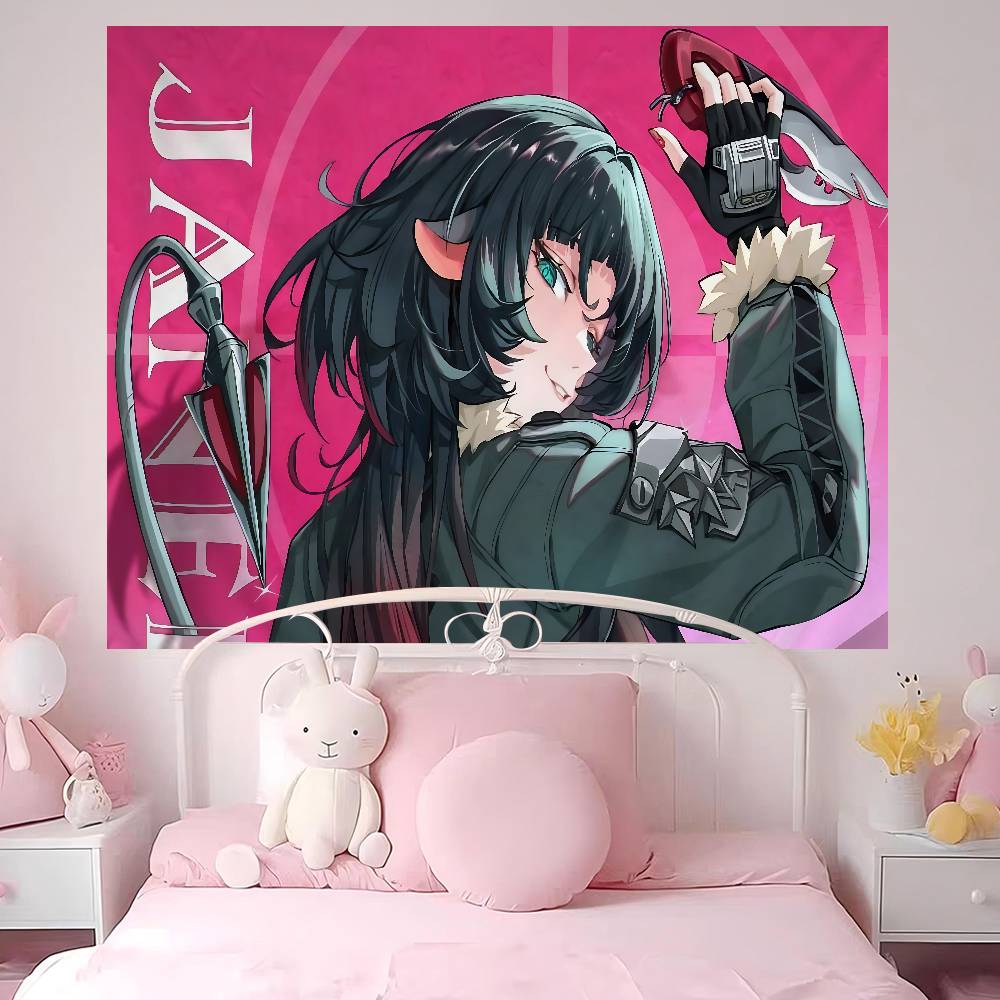 

Jane Doe Game Zenless Zone Zero Cartoon Cartoon Tapestry Hippie Flower Wall Carpets Dorm Decor Art Home Decor 74x94cm(29x37in)
