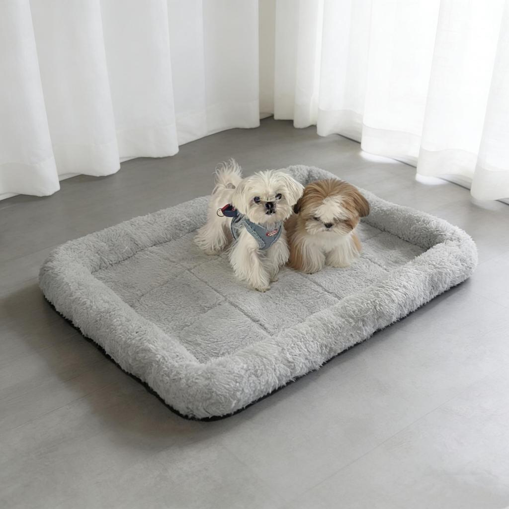 Non-Slip Cotton Velvet Pet Nest for Medium & Small Dogs - Scratch-Resistant Square Mat for Spring & Autumn